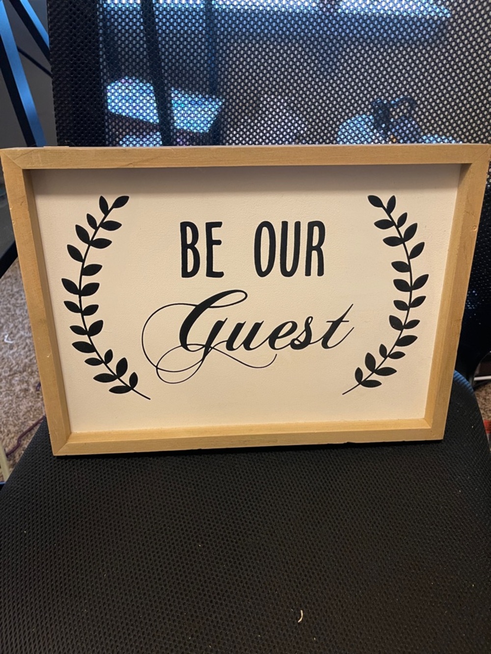 Hobby Lobby Beige and Black "Be Our Guest" Framed Sign